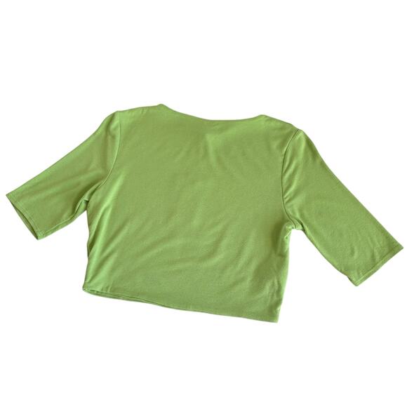 Naked Wardrobe Kiwi Green Knit Crop Top Women’s Size Large NWT - Picture 2 of 7